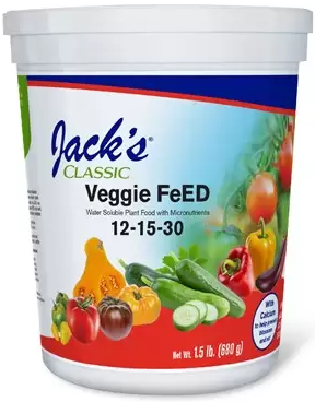 Jack's Classic Veggie FeED 12-15-30 1.5 Tub - 12 per case - Fertilizers